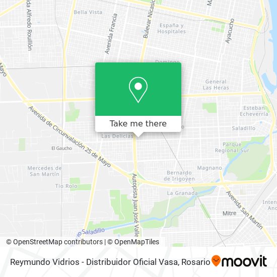 Reymundo Vidrios - Distribuidor Oficial Vasa map