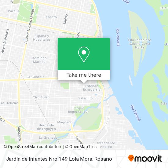 Mapa de Jardín de Infantes Nro 149 Lola Mora