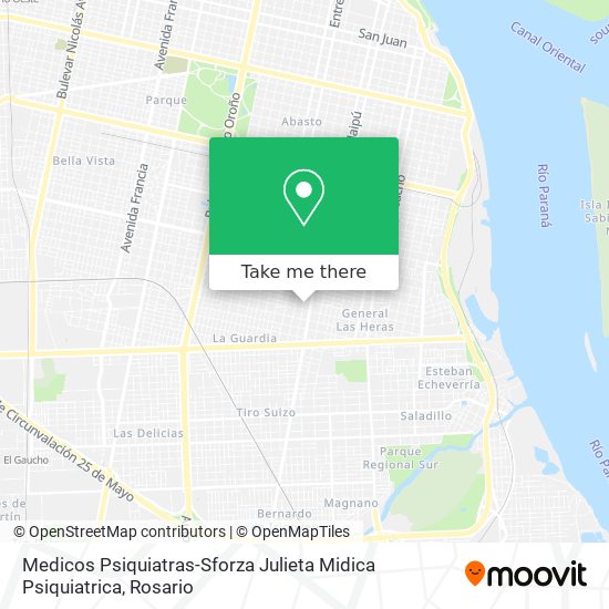 Mapa de Medicos Psiquiatras-Sforza Julieta Midica Psiquiatrica