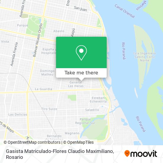 Mapa de Gasista Matriculado-Flores Claudio Maximiliano