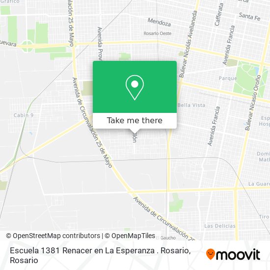 Escuela 1381 Renacer en La Esperanza . Rosario map