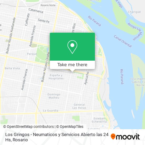 Mapa de Los Gringos - Neumaticos y Servicios Abierto las 24 Hs