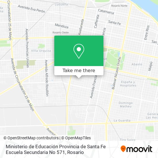 Mapa de Ministerio de Educación Provincia de Santa Fe Escuela Secundaria No 571