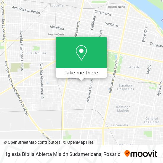 Mapa de Iglesia Biblia Abierta Misión Sudamericana