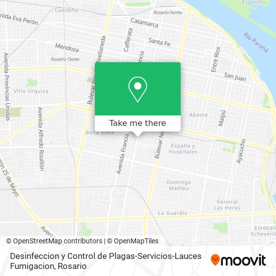 Desinfeccion y Control de Plagas-Servicios-Lauces Fumigacion map