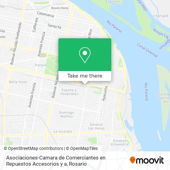 Asociaciones-Camara de Comerciantes en Repuestos Accesorios y a map