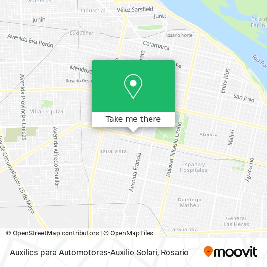 Auxilios para Automotores-Auxilio Solari map