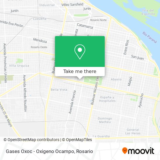 Gases Oxoc - Oxigeno Ocampo map