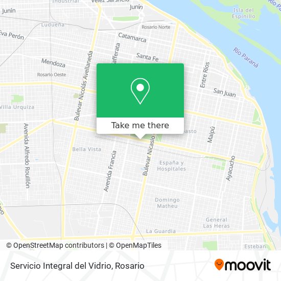 Mapa de Servicio Integral del Vidrio