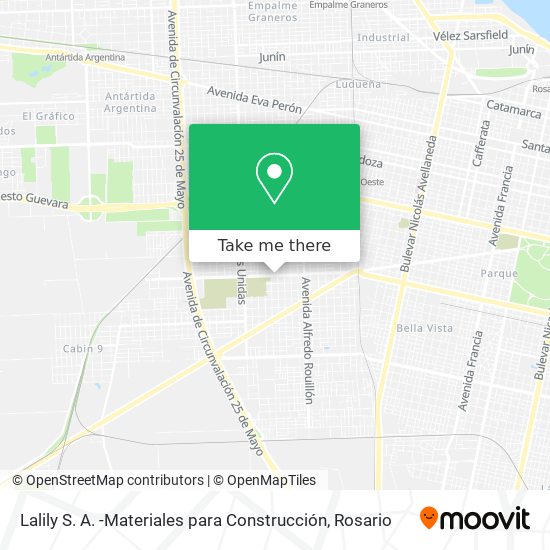 Mapa de Lalily S. A. -Materiales para Construcción