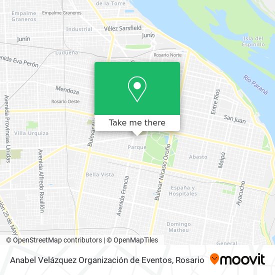 Mapa de Anabel Velázquez Organización de Eventos