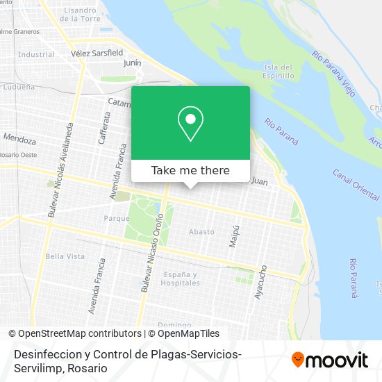 Desinfeccion y Control de Plagas-Servicios-Servilimp map