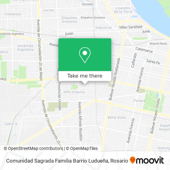 Comunidad Sagrada Familia Barrio Ludueña map