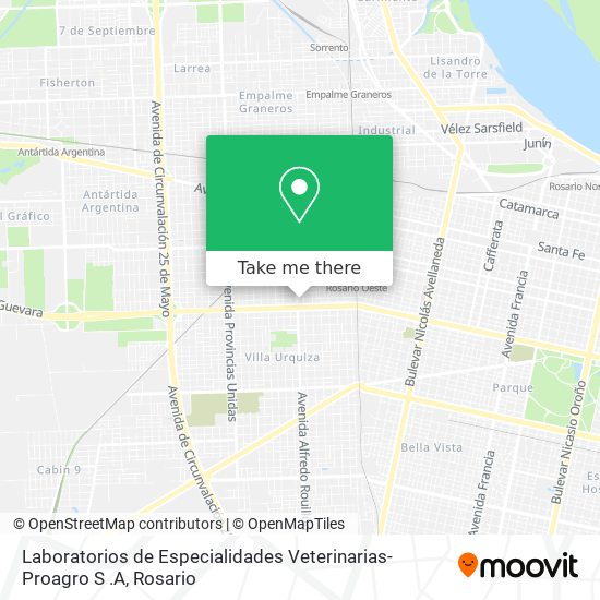 Mapa de Laboratorios de Especialidades Veterinarias-Proagro S .A
