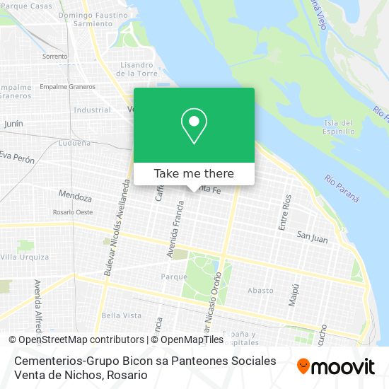 Cementerios-Grupo Bicon sa Panteones Sociales Venta de Nichos map