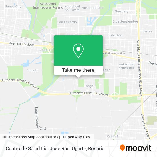 Mapa de Centro de Salud Lic. José Raúl Ugarte