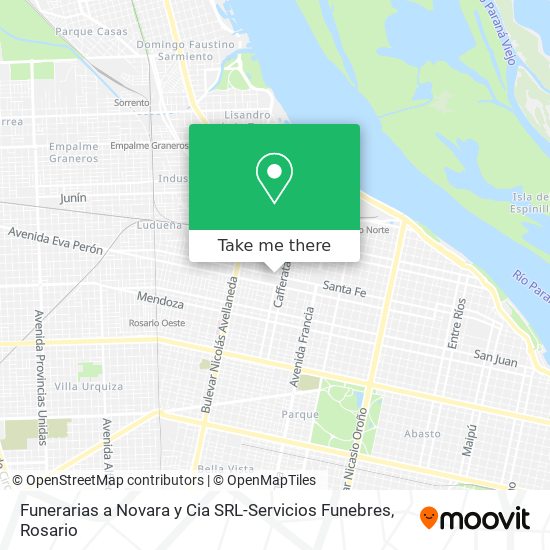 Funerarias a Novara y Cia SRL-Servicios Funebres map