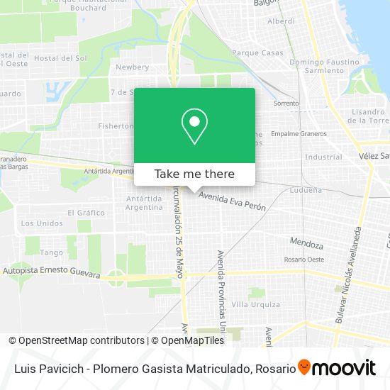 Mapa de Luis Pavicich - Plomero Gasista Matriculado