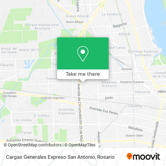 Mapa de Cargas Generales Expreso San Antonio