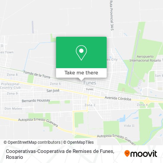 Cooperativas-Cooperativa de Remises de Funes map