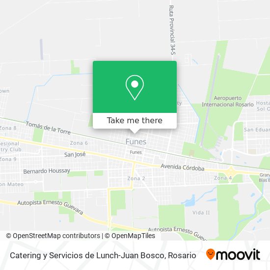 Mapa de Catering y Servicios de Lunch-Juan Bosco