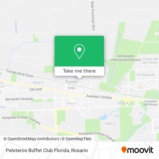 Peloteros Buffet Club Florida map