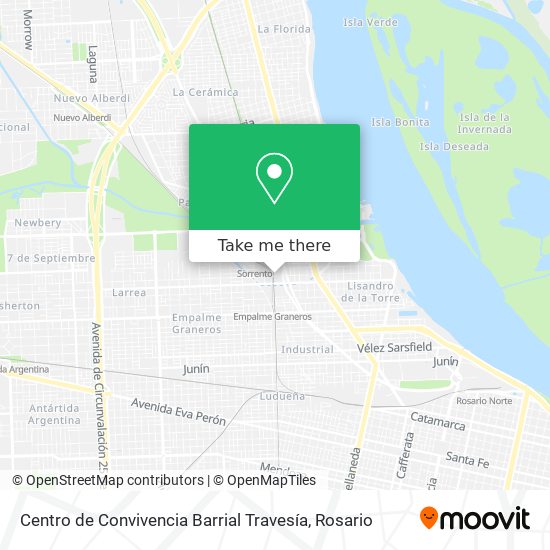 Mapa de Centro de Convivencia Barrial Travesía