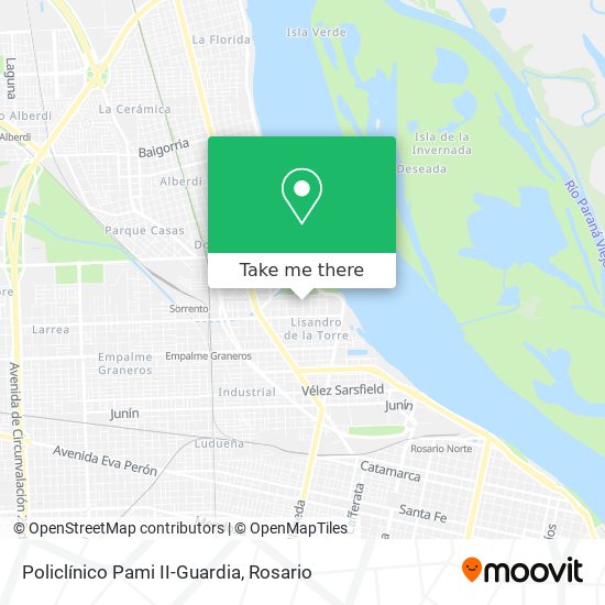 Mapa de Policlínico Pami II-Guardia