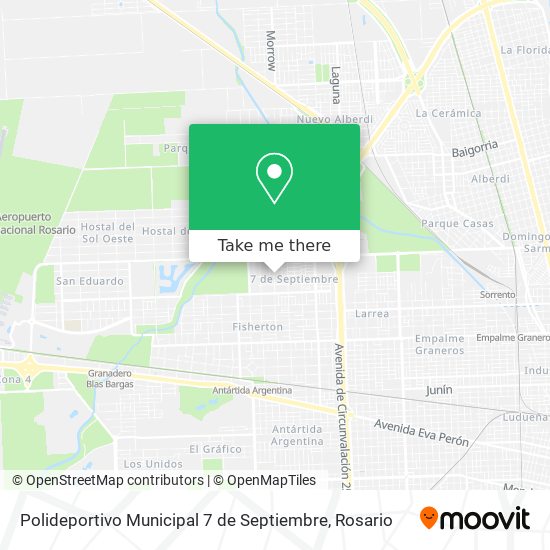 Mapa de Polideportivo Municipal 7 de Septiembre