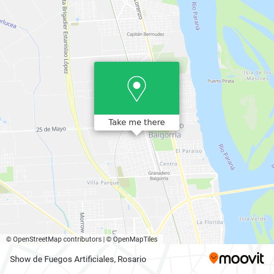 Show de Fuegos Artificiales map