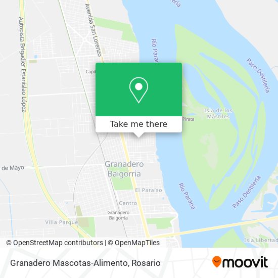 Granadero Mascotas-Alimento map