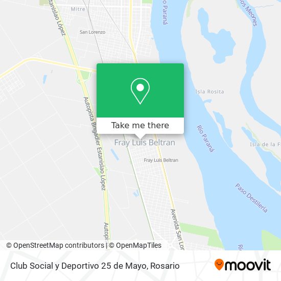 Club Social y Deportivo 25 de Mayo map