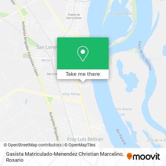Mapa de Gasista Matriculado-Menendez Christian Marcelino