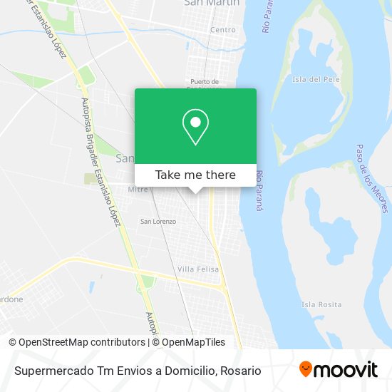 Mapa de Supermercado Tm Envios a Domicilio