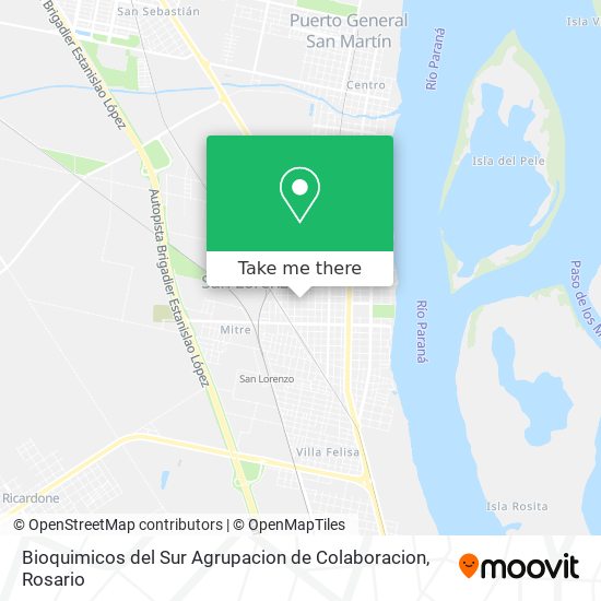 Mapa de Bioquimicos del Sur Agrupacion de Colaboracion