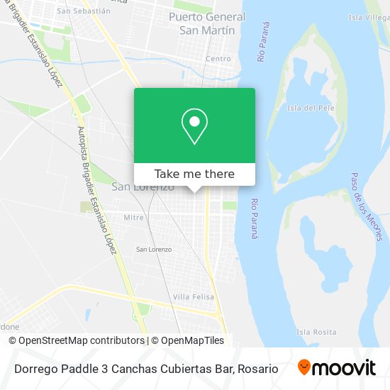 Mapa de Dorrego Paddle 3 Canchas Cubiertas Bar