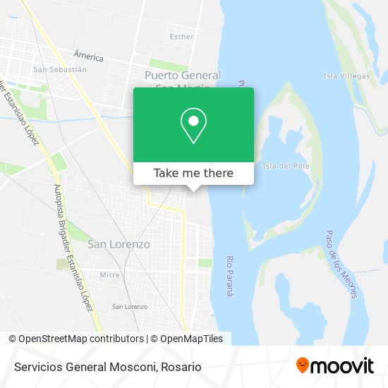 Servicios General Mosconi map