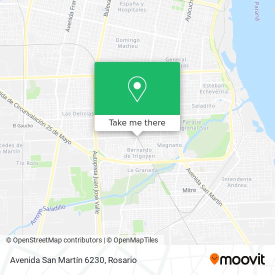 Mapa de Avenida San Martín 6230