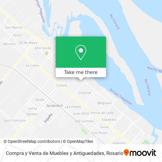 Mapa de Compra y Venta de Muebles y Antiguedades