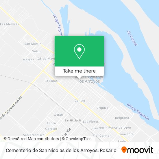 Mapa de Cementerio de San Nicolas de los Arroyos