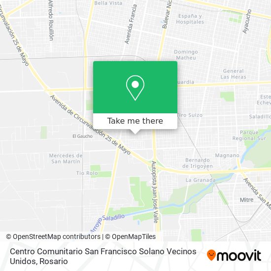 Centro Comunitario San Francisco Solano Vecinos Unidos map