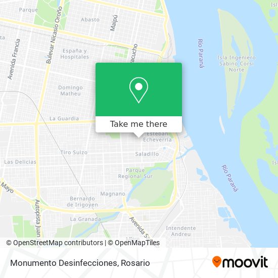 Mapa de Monumento Desinfecciones