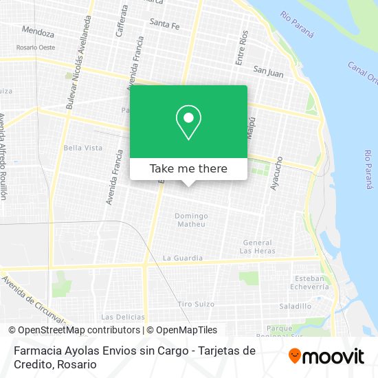 Mapa de Farmacia Ayolas Envios sin Cargo - Tarjetas de Credito
