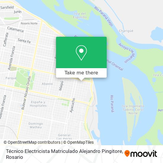 Mapa de Técnico Electricista Matriculado Alejandro Pingitore