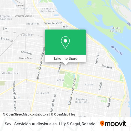 Mapa de Sav - Servicios Audiovisuales J L y S Segui