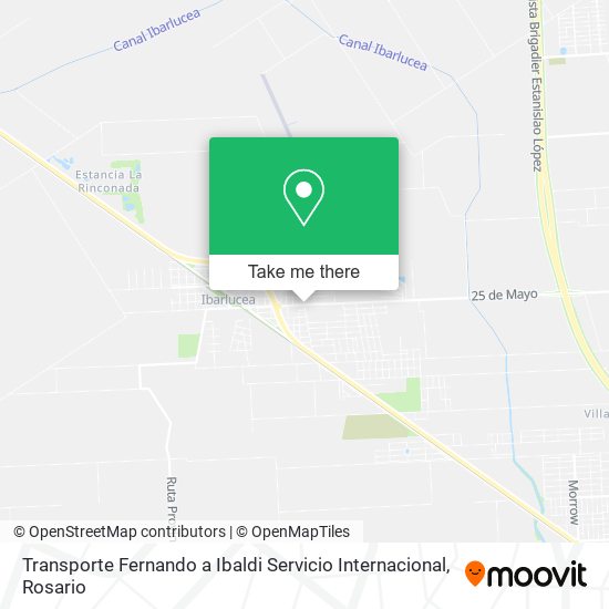 Mapa de Transporte Fernando a Ibaldi Servicio Internacional