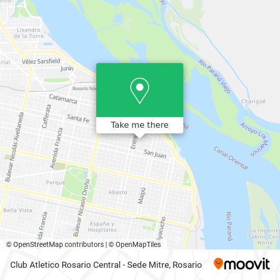 Club Atletico Rosario Central - Sede Mitre map