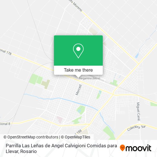 Mapa de Parrilla Las Leñas de Angel Calvigioni Comidas para Llevar
