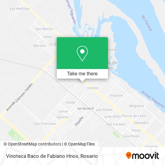 Vinoteca Baco de Fabiano Hnos map