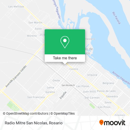 Mapa de Radio Mitre San Nicolas